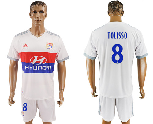 2017 18 Lyon 8 TOLISSO Home Soccer Jersey