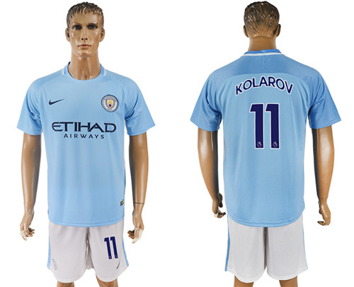 2017 18 Manchester City 11 KOLAROV Home Soccer Jersey