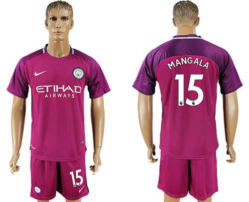 2017 18 Manchester City 15 MANGALA Away Soccer Jersey