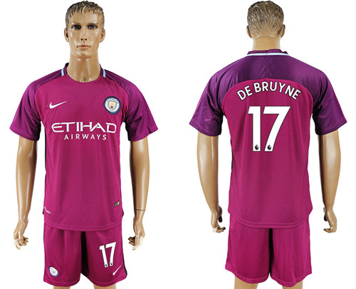 2017 18 Manchester City 17 DE BRUYNE Away Soccer Jersey