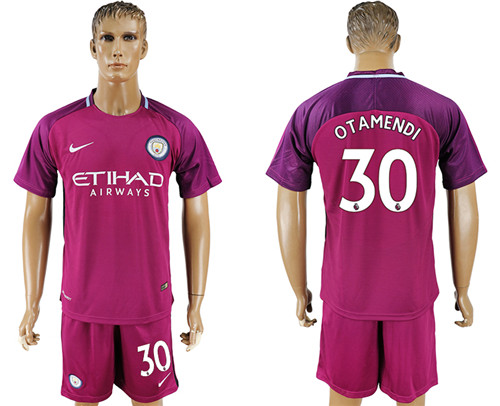 2017 18 Manchester City 30 OTAMENDI Away Soccer Jersey