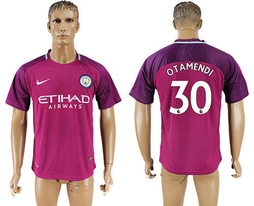 2017 18 Manchester City 30 OTAMENDI Away Thailand Soccer Jersey