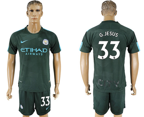 2017 18 Manchester City 33 G. JESUS Away Soccer Jersey