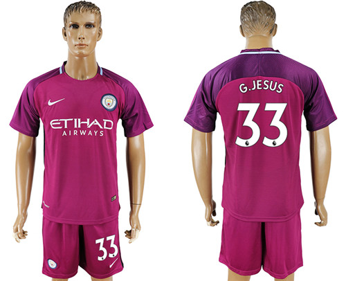 2017 18 Manchester City 33 G.JESUS Away Soccer Jersey