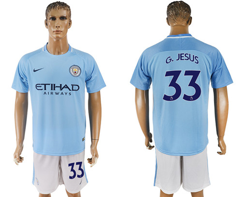 2017 18 Manchester City 33 G.JESUS Home Soccer Jersey