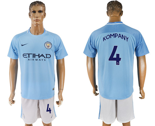 2017 18 Manchester City 4 KOMPANY Home Soccer Jersey