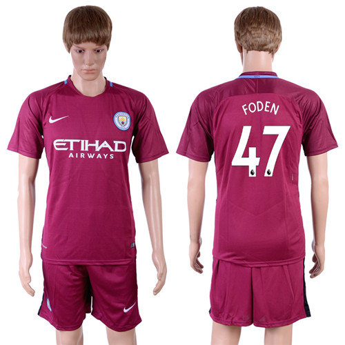 2017 18 Manchester City 47 FODEN Away Soccer Jersey