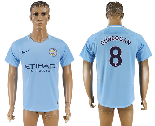 2017 18 Manchester City 8 GUNDOGAN Home Thailand Soccer Jersey