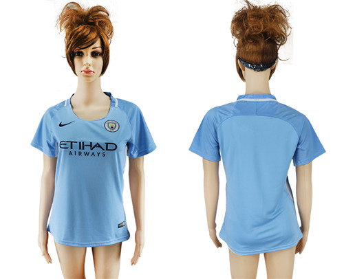 2017 18 Manchester City Home Women Soccer Jersey