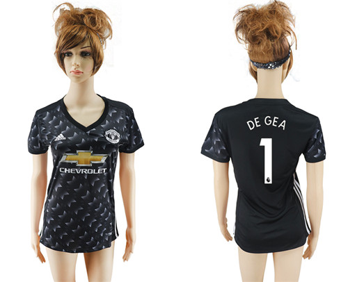 2017 18 Manchester United 1 DE GEA Away Women Soccer Jersey