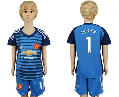 2017 18 Manchester United 1 DE GEA Goalkeeper Youth Soccer Jersey