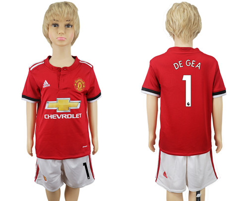 2017 18 Manchester United 1 DE GEA Youth Youth Soccer Jersey