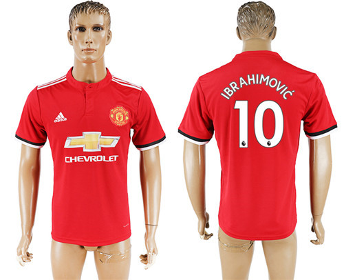 2017 18 Manchester United 10 IBRAHIMOVIC Home Thailand Soccer Jersey