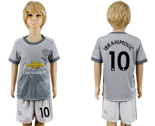 2017 18 Manchester United 10 IBRAHIMOVIC Youth Third Away Soccer Jersey
