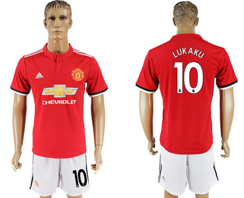 2017 18 Manchester United 10 LUKAKU Home Soccer Jersey