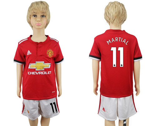 2017 18 Manchester United 11 MARTIAL Home Youth Soccer Jersey