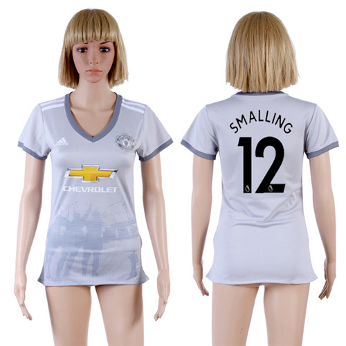 2017 18 Manchester United 12 SMALLING Third Away Women Soccer Jersey