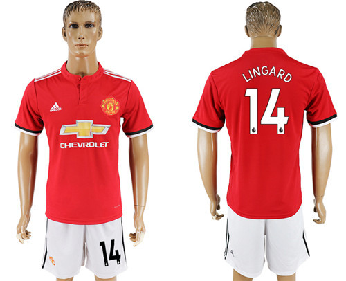 2017 18 Manchester United 14 LINGARD Home Soccer Jersey