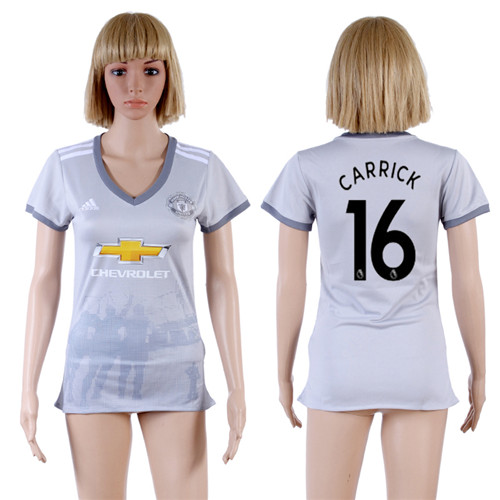 2017 18 Manchester United 16 CARRICK Third Away Women Soccer Jersey