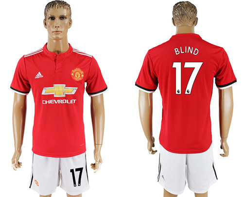 2017 18 Manchester United 17 BLIND Home Soccer Jersey