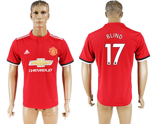 2017 18 Manchester United 17 BLIND Home Thailand Soccer Jersey