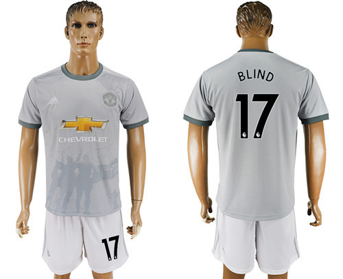 2017 18 Manchester United 17 BLIND Third Away Soccer Jersey