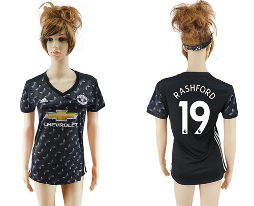 2017 18 Manchester United 19 RASHFORD Away Women Soccer Jersey