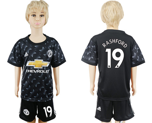 2017 18 Manchester United 19 RASHFORD Away Youth Soccer Jersey