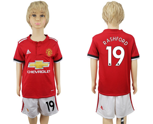 2017 18 Manchester United 19 RASHFORD Home Youth Soccer Jersey