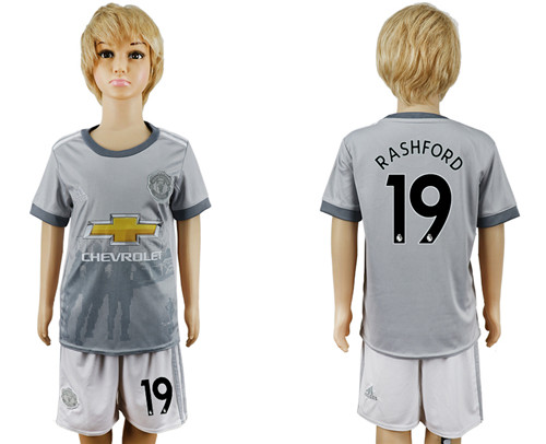 2017 18 Manchester United 19 RASHFORD Third Away Youth Soccer Jersey