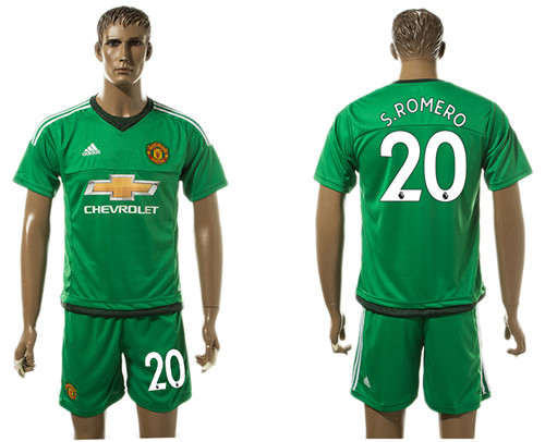 2017 18 Manchester United 20 S.ROMERO Green Goalkeeper Soccer Jersey