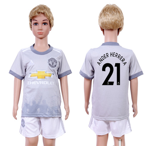 2017 18 Manchester United 21 ANDER HERRERA Third Away Youth Soccer Jersey