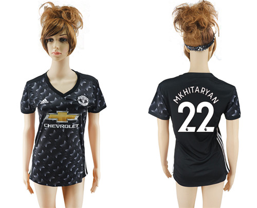 2017 18 Manchester United 22 MKHITARYAN Away Women Soccer Jersey