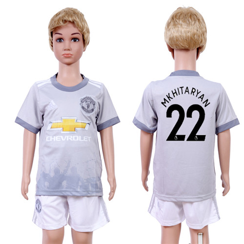 2017 18 Manchester United 22 MKHITARYAN Third Away Youth Soccer Jersey