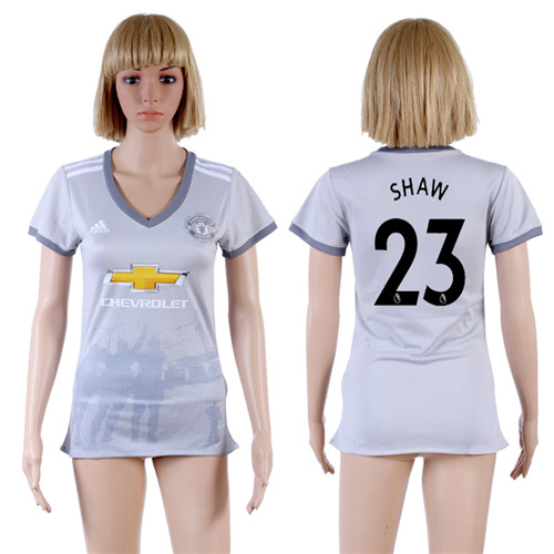 2017 18 Manchester United 23 SHAW Third Away Women Soccer Jersey