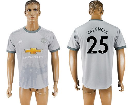 2017 18 Manchester United 25 VELENCIA Away Thailand Soccer Jersey