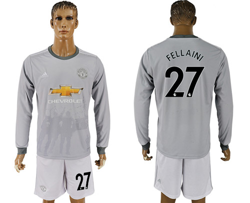 2017 18 Manchester United 27 FELLAINI Third Away Long Sleeve Soccer Jersey