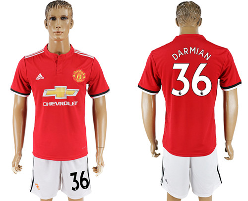 2017 18 Manchester United 36 DARMIAN Home Soccer Jersey