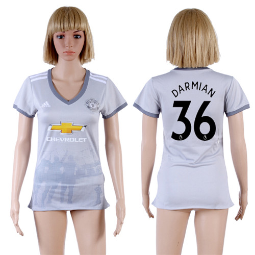 2017 18 Manchester United 36 DARMIAN Third Away Women Soccer Jersey