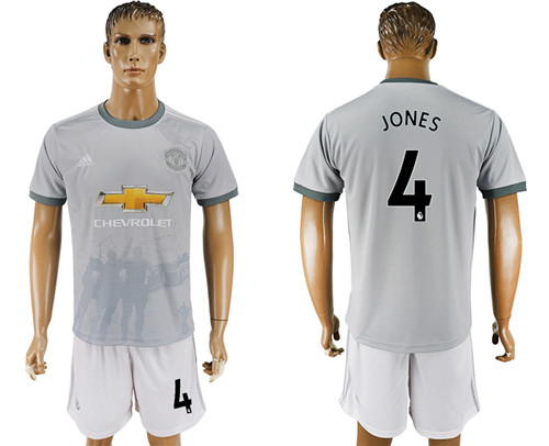 2017 18 Manchester United 4 JONES Third Away Soccer Jersey