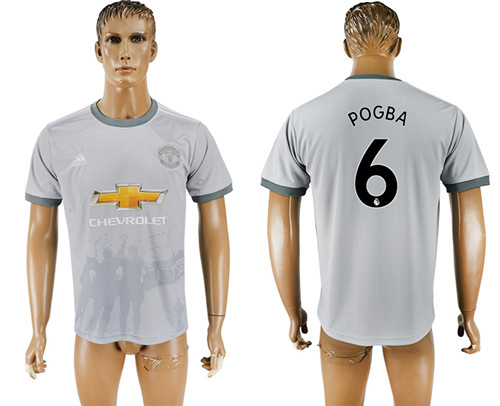 2017 18 Manchester United 6 POGBA Away Thailand Soccer Jersey
