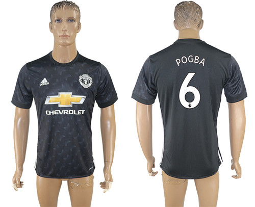 2017 18 Manchester United 6 POGBA Third Away Thailand Soccer Jersey