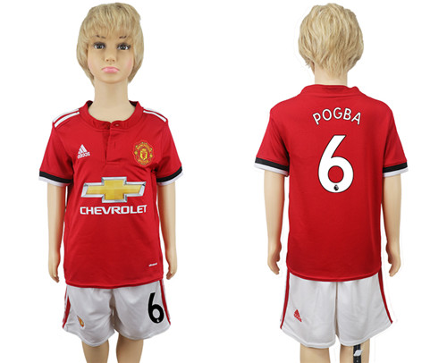 2017 18 Manchester United 6 POGBA Youth Youth Soccer Jersey