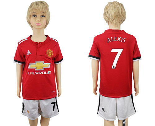 2017 18 Manchester United 7 ALEXIS Home Youth Soccer Jersey