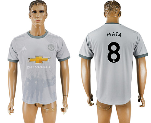 2017 18 Manchester United 8 MATA Away Thailand Soccer Jersey