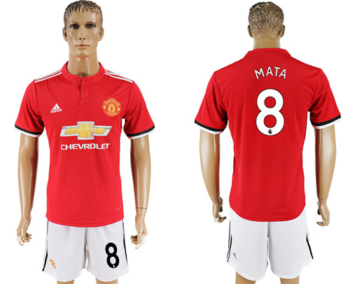 2017 18 Manchester United 8 MATA Home Soccer Jersey