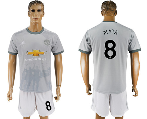 2017 18 Manchester United 8 MATA Third Away Soccer Jersey