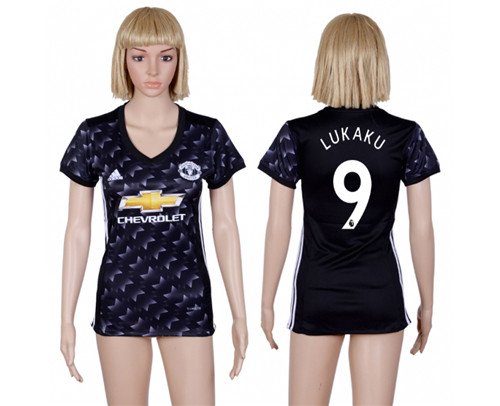 2017 18 Manchester United 9 LUKAKU Away Women Soccer Jersey