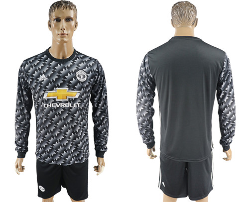 2017 18 Manchester United Away Long Sleeve Soccer Jersey