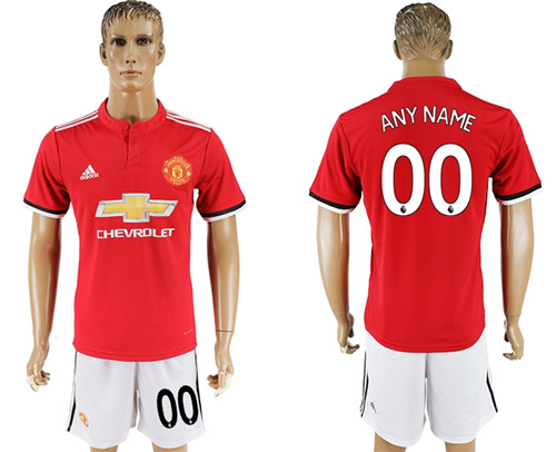 2017 18 Manchester United Home Customized Soccer Jersey